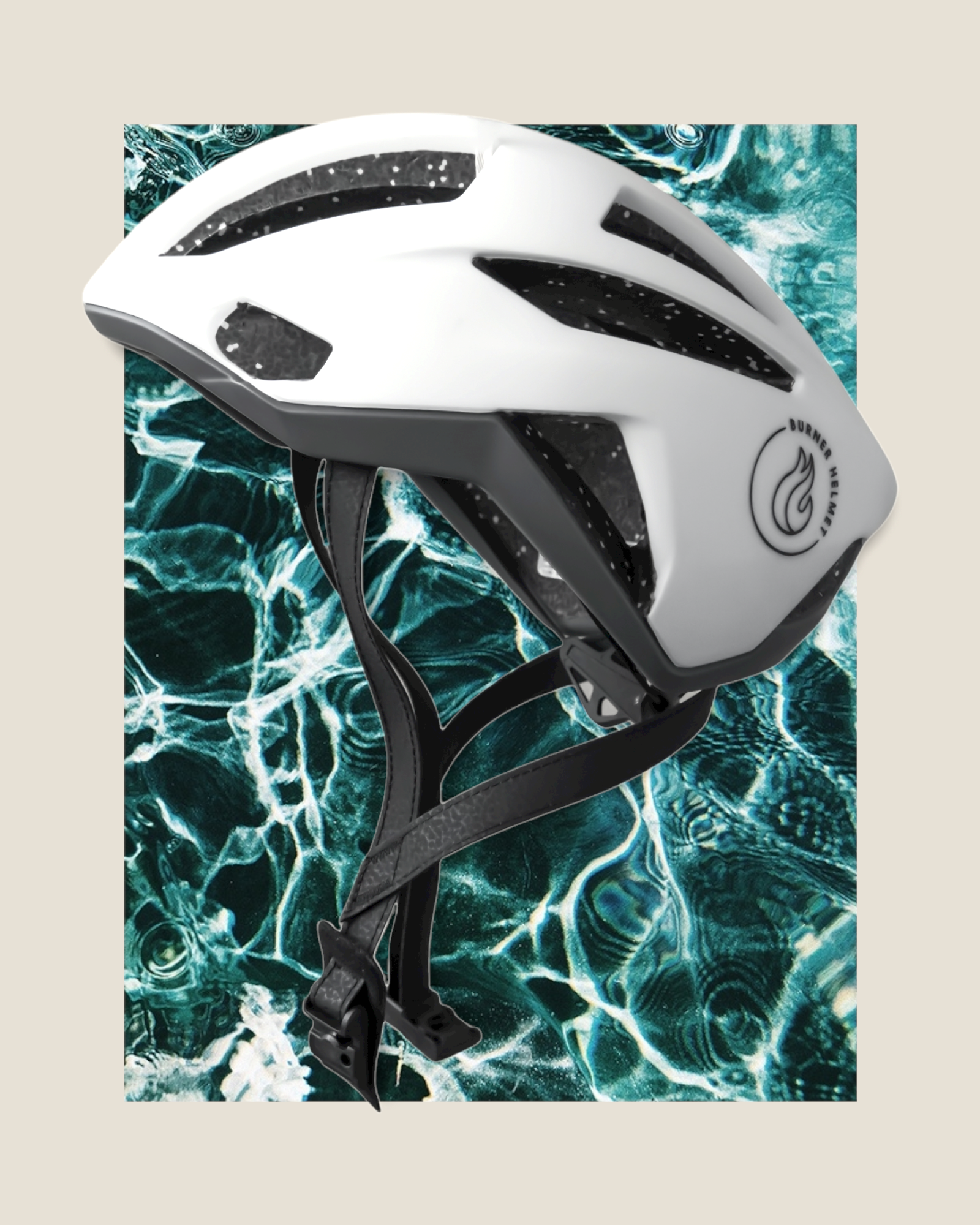 Nachhaltiger Fahrradhelm mit weißem Styropor innen