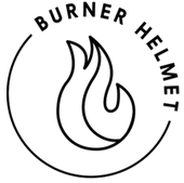 Burner Helmet logo schwarz weiß black white